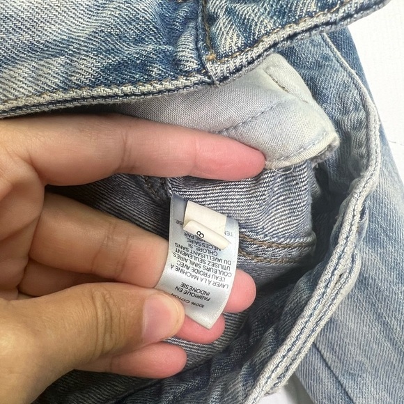 Express - Distressed Button Up Stonewashed Long Sleeve Jean Jacket Size XS - Picture 11 of 12